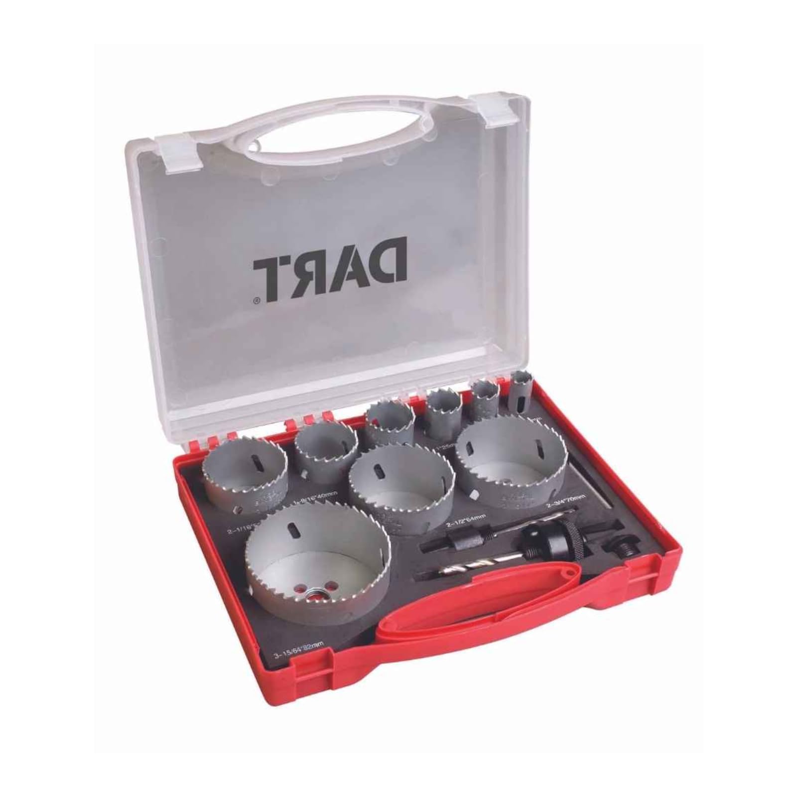 DART 14 Piece HSS Bi-metal Holesaw Set - Hole Cutter Core Drill Bits for Power Drills - Bi-metal Hole Saw Suitable as Plasterboard Metal and Plastic Hole Cutter/Timber Hole Saw/Desk Hole Saw/Downlight