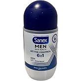 Sanex Men Dermo Antiperspirant Deodorant - Active Control Roll-On (50ml) - Pack of 6
