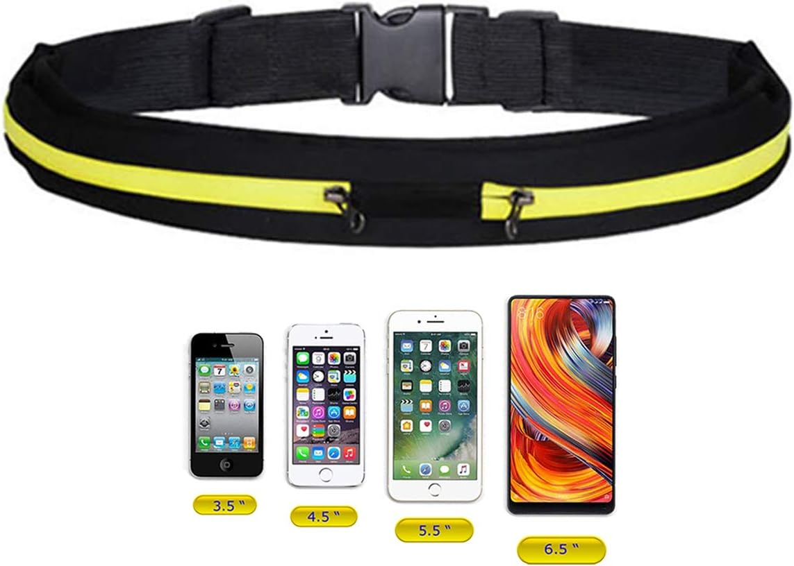 LUPO Running Runner Belt Phone Holder Bag – Dual Pocket Expandable Adjustable Water Resistant Waist Pouch Pack - For Fitness Jogging Sport Cycling Hiking Dog Walking - fits ALL Mobile Phones
