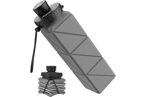 Infitran Collapsible Water Bottles, BPA-Free Leak-Proof Silicone Foldable Water Bottle Cup 20.6oz, Durable Lightweight Bottle for Gym Travel Camping Hiking Running Sport,Gray