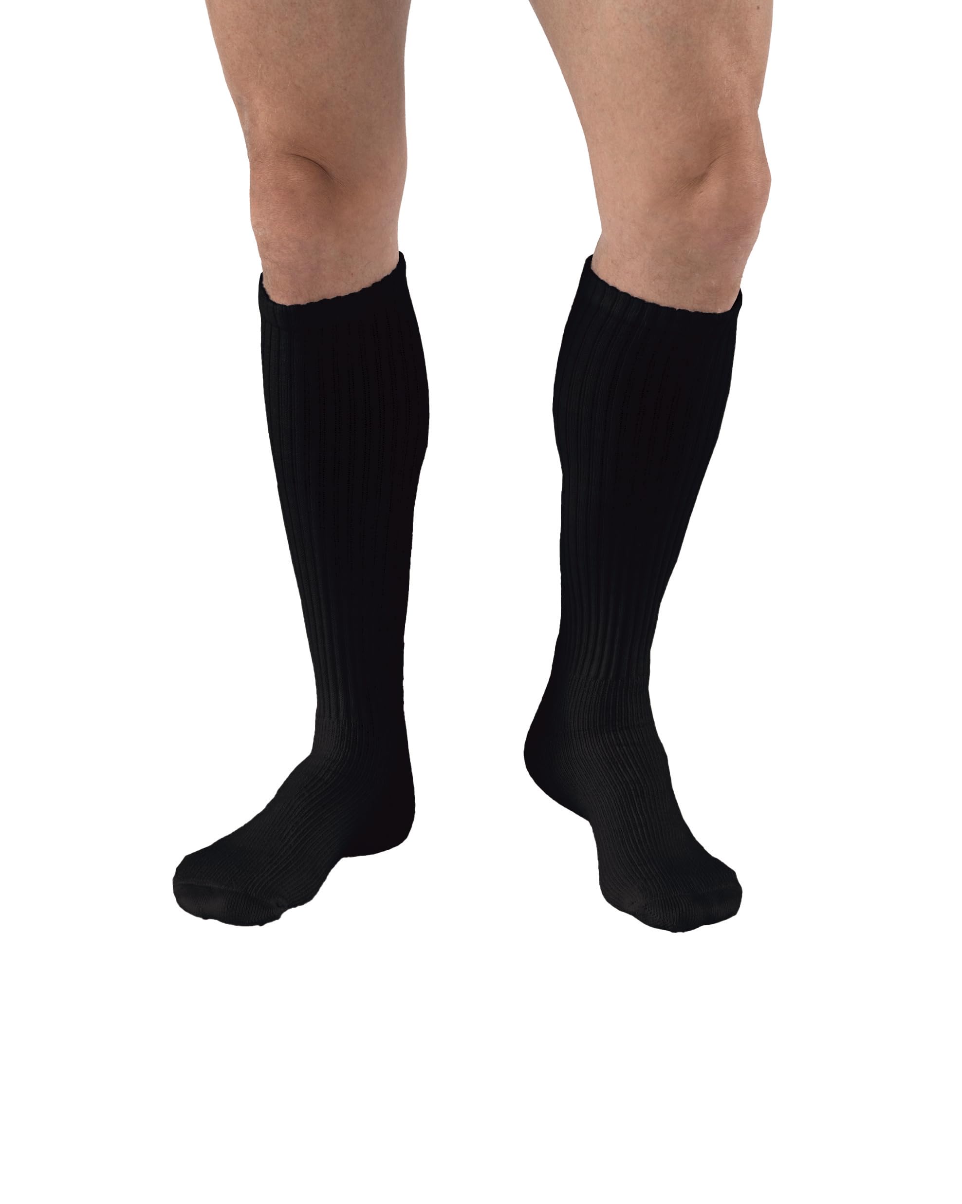 Photo 1 of JOBST SensiFoot Diabetic Compression Socks for Men and Women 8-15 mmHg with Seamless Toe and Moisture Management - Extra Padding in Toe, Foot, and Heel Area - Knee High - Closed Toe - Black, Medium