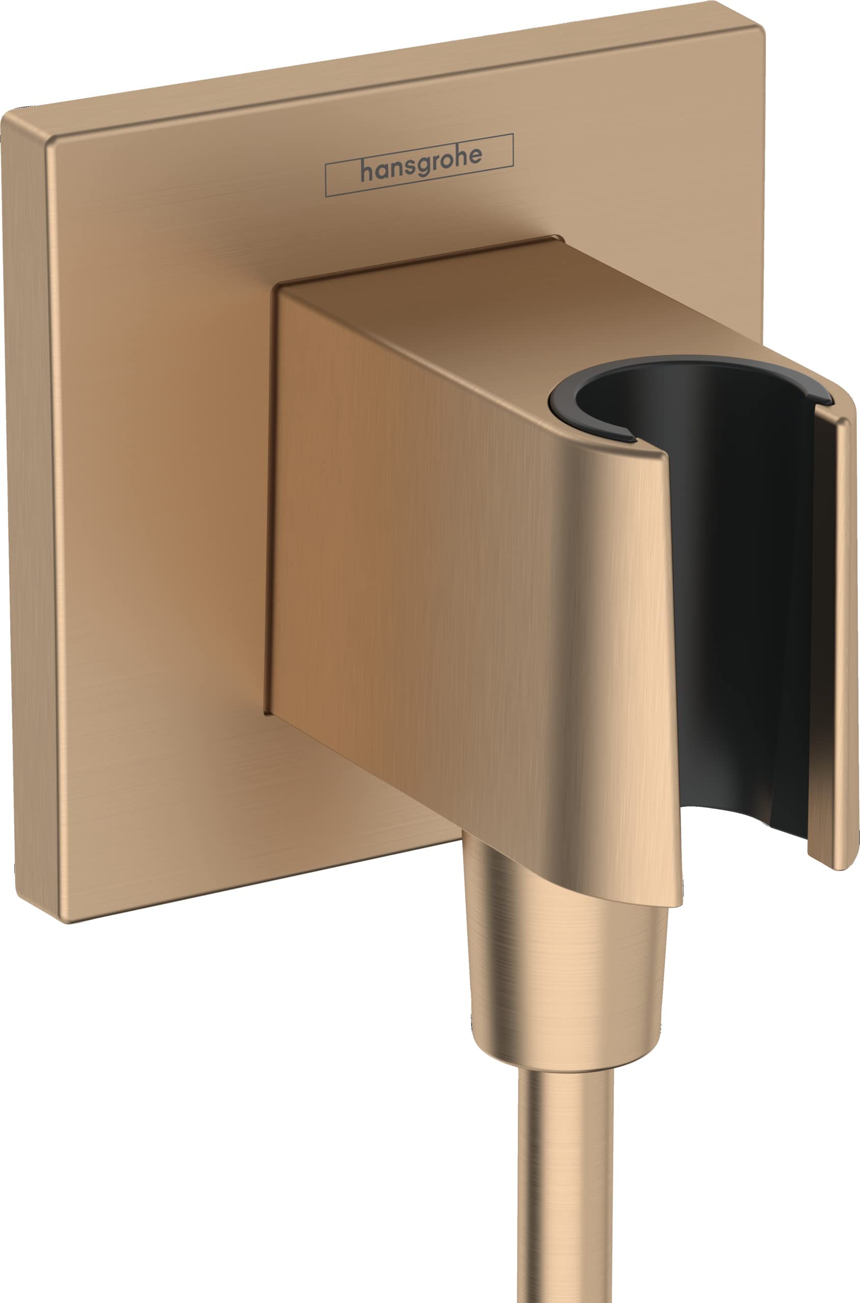 Hansgrohe FixFit E Wall Outlet with Shower Holder, Brushed Bronze, 26889140