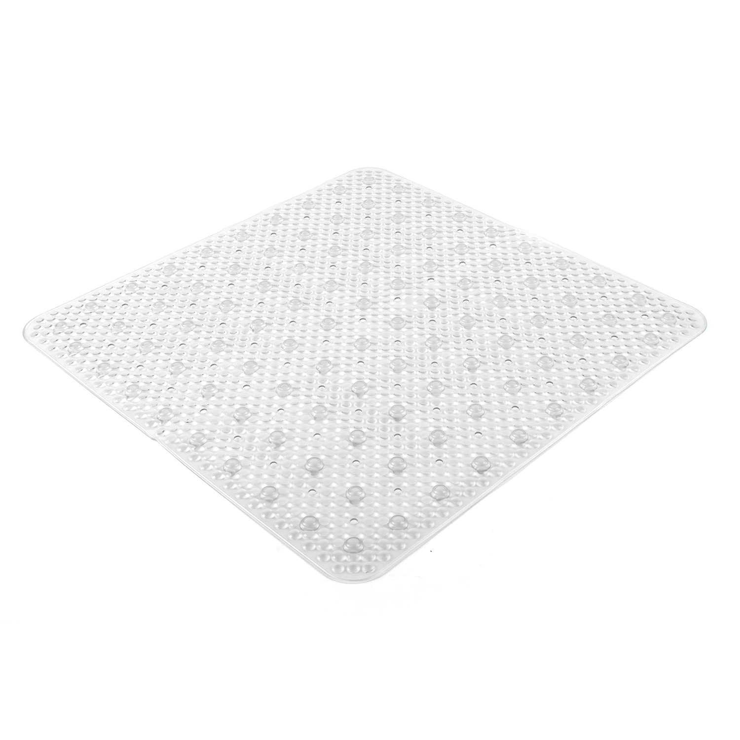 Gedy G-Solid Non-Slip Shower with Suction Cups, Size: 53 x 53, Resin Bath Mat, Transparent Finish, R&D Design, Made in Italy, Machine Washable Rug, 2 Years Warranty, Unique