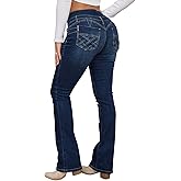 Flamingals Butt Lifting Jeans for Women Trendy High Waist Tummy Control Jeans Bootcut Flare Pants 2XL
