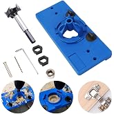 35mm Concealed Hinge Jig kit, Woodworking Tool Drill Bits, Hinge Drilling Hole Router Jig Hardware Template Guide Woodworking Tools for Face Frame Cabinet Cupboard Door Hinges