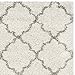 SAFAVIEH Hudson Shag Collection Area Rug - 9' x 12', Ivory & Grey, Moroccan Trellis Design, Non-Shedding & Easy Care, 2-inch Thick Ideal for High Traffic Areas in Living Room, Bedroom (SGH282A)