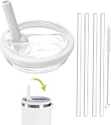 MOECSHSY Leak Proof Lid for 40oz Stanley Tumbler with 4 Straws & Brush view 1