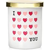 Valentines Day Scented Candle Gift - 10oz Wild Rose Vine Scented Candle Gift for Wedding Engagement Valentines Day Party, Anniversary Candles Gifts for Girlfriend Wife Couples