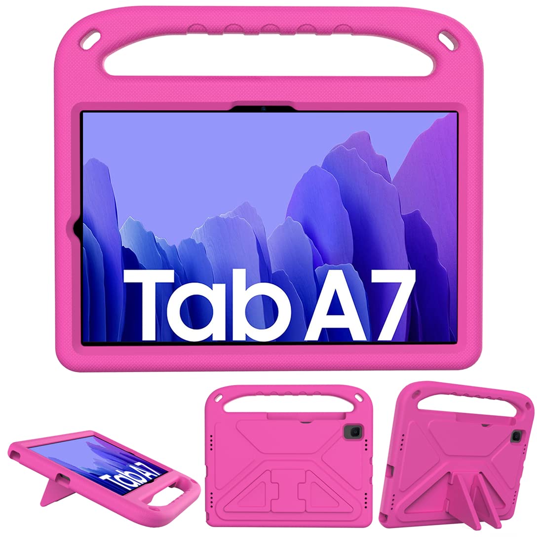 GOZOPO Kids Case Compatible with Samsung Galaxy Tab A7 10.4 (2020) / SM-T500/T505, Lightweight & Shockproof Handle Stand Cover Shell (Rose)