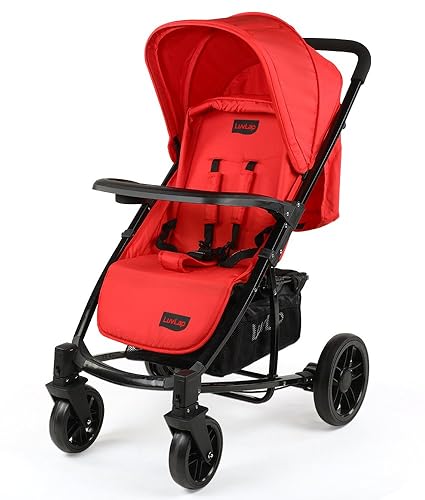 Luvlap Elite Baby Pram Stroller (Red)