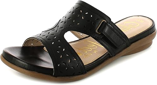 ladies black leather sandals uk