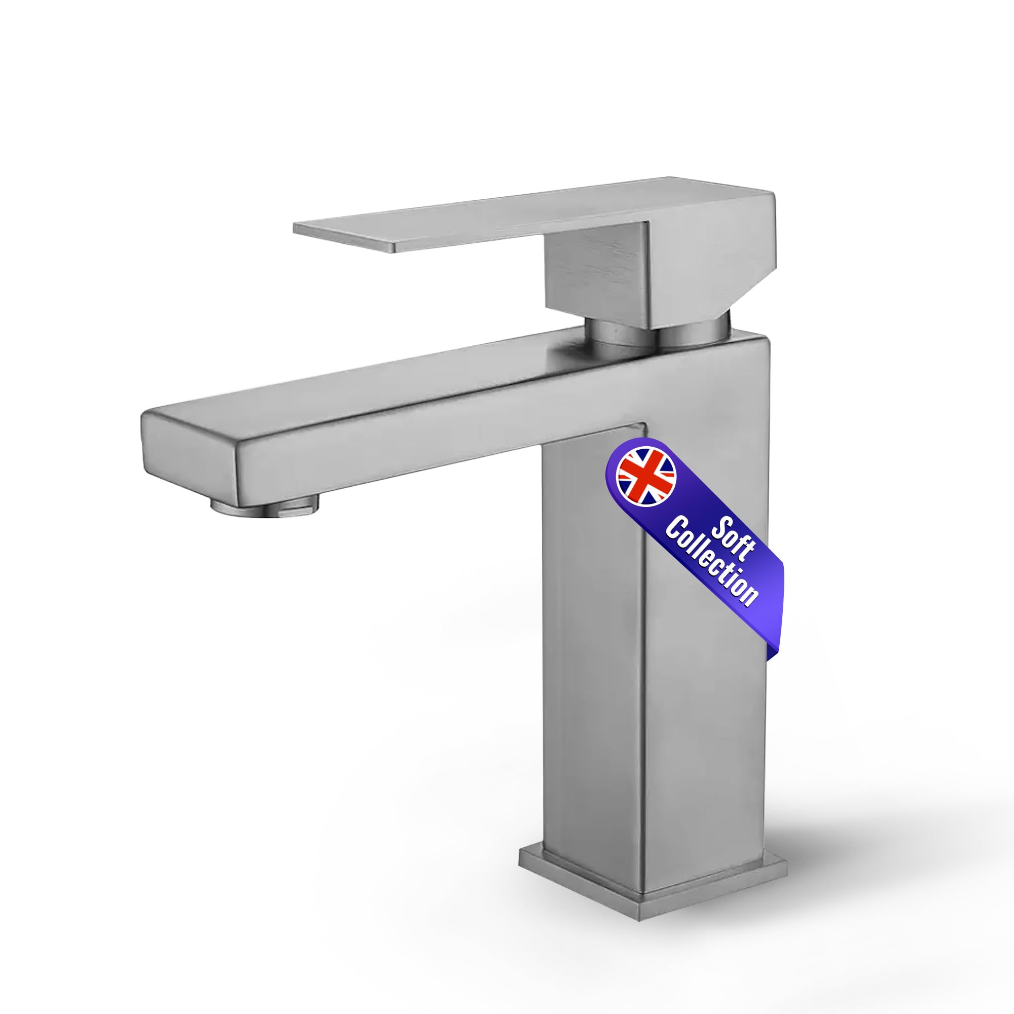 Venice Bathroom Basin Mixer Tap,Premium Improved Quality Brushed Nickel, Hot & Cold Controls, Leak-Resistant, 1-Hole Deck Mount Tap UK Standard, Supports TeamWater with Every Purchase