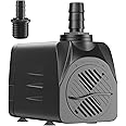 Uniclife UL400 Submersible Water Pump, 400 GPH Aquarium/Hydroponic/Fish Tank/Fountain/Pond/Statuary with 6' UL Listed Power Cord
