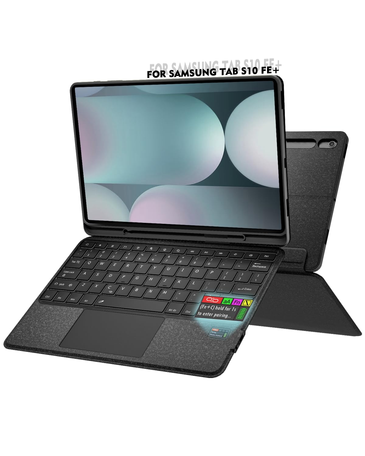 Photo 1 of Doohoeek Keyboard Folio w/Status Screen for Samsung Galaxy Tab S10 FE Plus 13.1 Inch 2025, Tab S10 FE+ 13.1" Keyboard Bluetooth with Trackpad & Any-Angle Stand & Backlit Key, S10 Fe+ Keyboard Cover