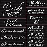 Jubilee Wedding Pack 11 Pc Bride Iron on Rhinestone Crystal T-shirt Transfers By Jubilee Rhinestones