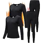JZCreater Women Thermal Underwear Set, Long Johns Base Layer Top & Bottom, Women Soft Pajama Set for Cold Weather