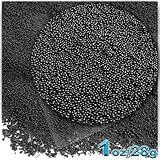 The Crafts Outlet MCR-GLS-MTL-MA6-BLK Metallic Glass Microbead, 1 Bag of 1-Ounce, Black
