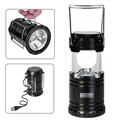 SaleOn Lantern LED Solar Emergency Light Bulb With Mobile Charging Facility-024 (Black)