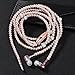 Fashionable Jewelry Pearl Necklace Earphones with Mic Beads 3.5mm in-Ear Wired Headphone with Microphone Earbuds for iPhone, iPad,Samsung, BlackBerry Fashionable Earphones for Women