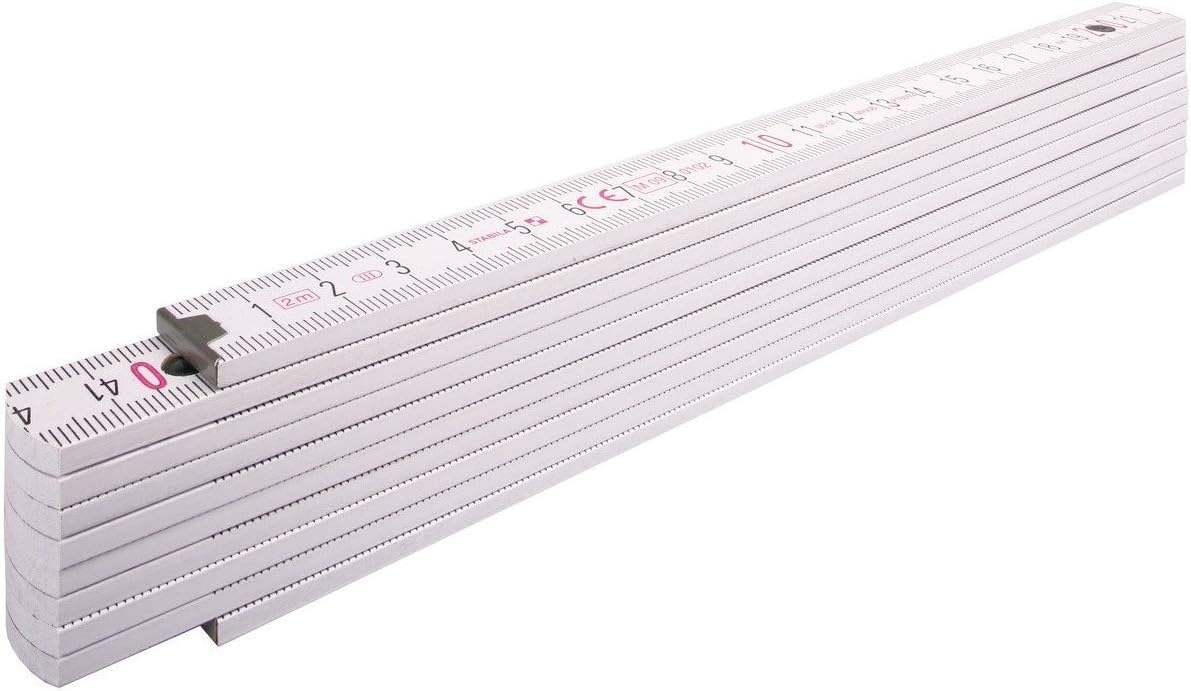 STABILA Holz-Gliedermaßstab Type 1407, 2 m, weiß, metrische Skala