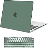 MOSISO Compatible with MacBook Air 13 inch Case 2022 2021 2020 2019 2018 Release A2337 M1 A2179 A1932 Touch ID, Plastic Hard Shell Cover&Keyboard Cover for MacBook Air 13.3 inch Case, Midnight Green