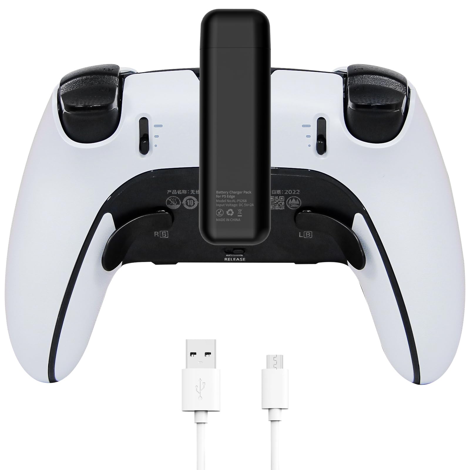 Photo 1 of PS5 DualSense Edge Controller Battery Pack,3500mAh Fast Charging, Portable Wireless Charger - Rechargeable Battery Pack for PlayStation5 DualSense Edge Controller, Extra Battery Life, Ps5 Accessories