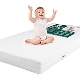 BABELIO Breathable Crib Mattress, Dual-Sided, Memory Foam, Waterproof, Removable and Machine-Washable Cover, for Toddler and 