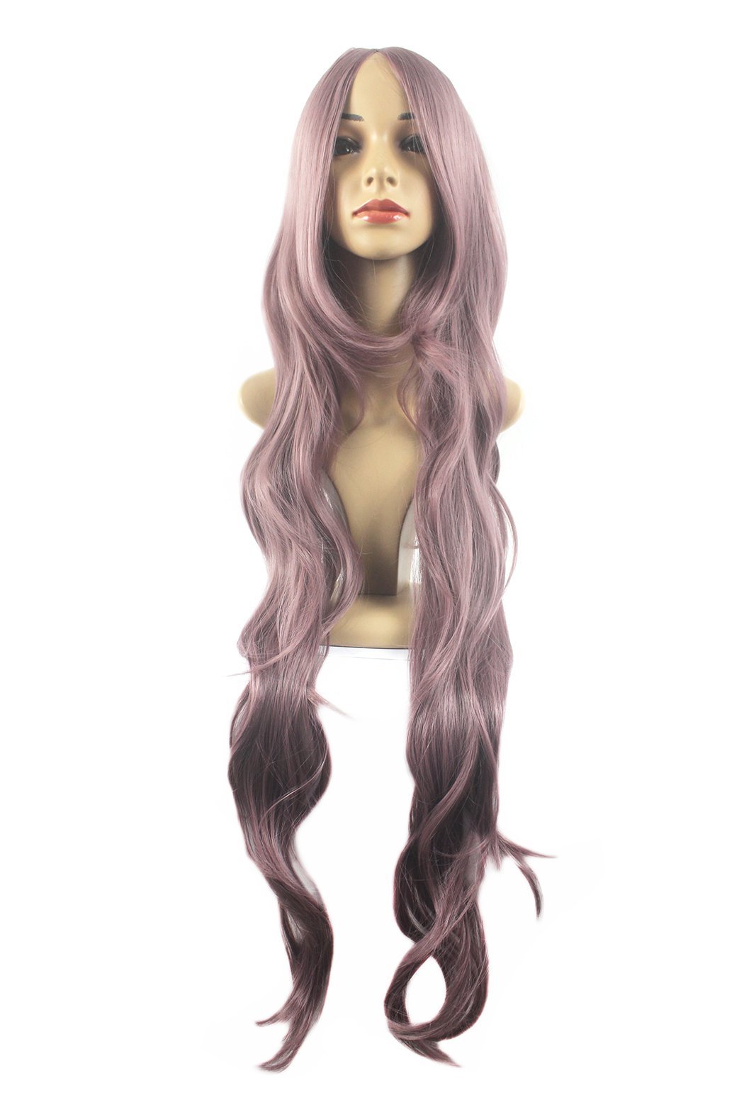 Xiaoyu Womens Natural 100cm Long Curly Hair Cosplay Wig Party Wig - Purple