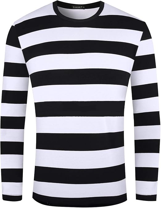 camiseta rayas blancas y negras hombre