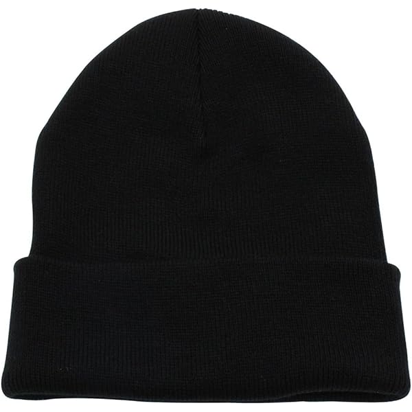 CUFFED PLAIN SKULL BEANIE HAT / CAP | Winter Unisex Knit Hat