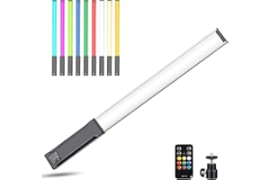 Hagibis RGB Photography Light Wand, Handheld LED Video Light 9 Colors, with Built-in Rechargable Battery and Remote Control, 1000 Lumens Adjustable 3200K-5600K