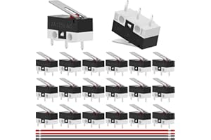 20PCS AC 2A 125V 3Pin SPDT Limit Micro Switch Long Hinge Lever Momentary Push Button Micro Limit Switch 13.5mm 1NO 1NC Rocker