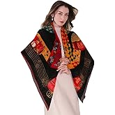 Xinmurffy 100% Wool Women's Travel Scarf Pashmina Shawls and Wraps Winter Warm Square Large Scarves