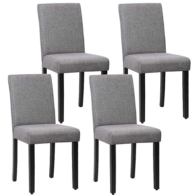 Dining Chairs Set of 4 for Kitchen, Living Room, Grey Parsons