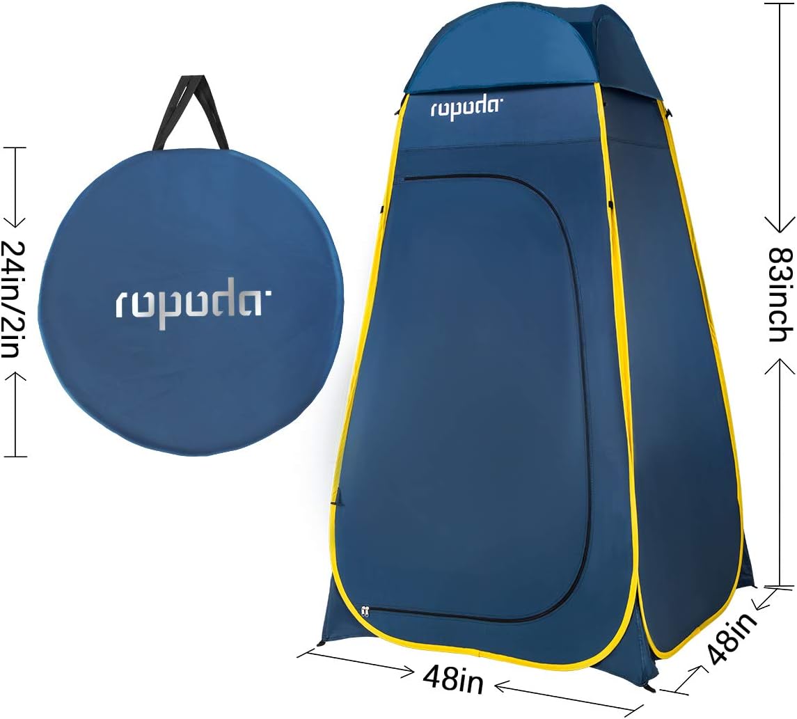 ROPODA Pop Up Tent 83inches x 48inches x 48inches, Upgrade Privacy Tent, Porta-Potty Tent Includes 1 Removable Bottom, 8 Stakes, 1Removable Rain Cover, 1 Carrying Bag : Sports & Outdoors