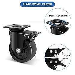 W B D WEIBIDA 5-inch Swivel Plate Caster Wheels Set