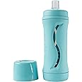 Subo Baby Food Bottle | No Mess Baby Toddler Self Feeder | Squeeze Free Design for Purees, Smoothies, Yogurt, Oatmeal, or Thickened Liquids | Reusable Silicone Washable Cup (Aqua)
