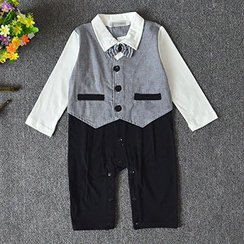 maifeng puseky Newborn Baby Boys Infant Gentleman Suit Bow Tie Romper Jumpsuit Outfits Clothes