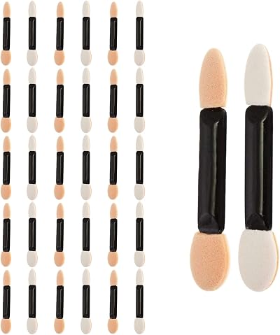 Gunwon 30pcs Dual Sided Oval Sponge Eyeshadow Applicator Brush Disposable