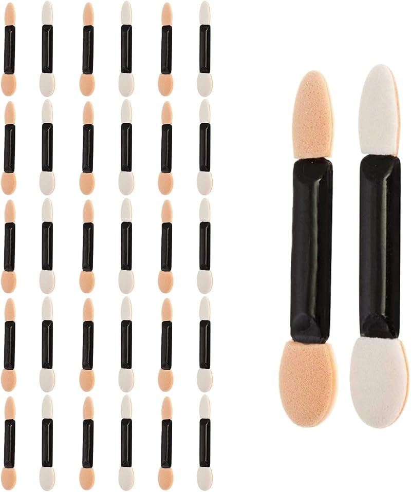 Gunwon 30pcs Dual Sided Oval Sponge Eyeshadow Applicator Brush Disposable