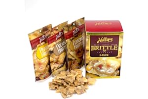 HALL'S CANDIES Assorted Brittle Variety Pack, 3.5 Oz Bags (Pack of 3), Peanut Brittle - Almond Brittle - Pecan Brittle