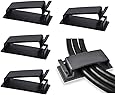 50-Pcs Self Adhesive Cable Management Clips, SOULWIT Cable Organizers Wire Clips Cord Holder for TV PC Laptop Ethernet Cable Desktop Home Office (Black)