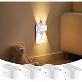BMXKPO Night Light Plug into Wall, 4 Pack LED Night Lights,Rotatable Plug Night Lights,Dusk to Dawn Light Sensor,2700K Warm White Nightlights for Hallway Bedroom Stairway,Non-Dimmable