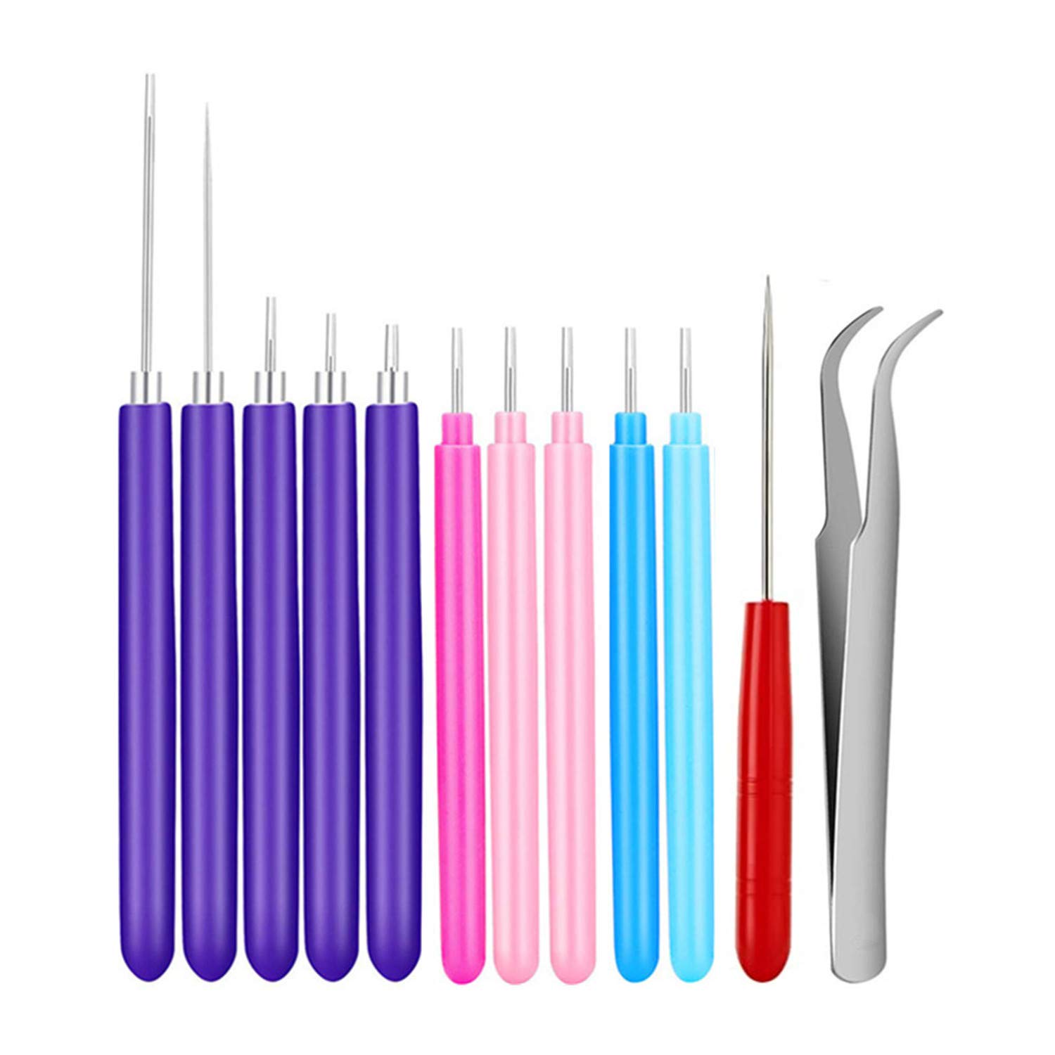 12 Pcs Paper Quilling Tools, Plastic Slotted Quilling Needle Pen Paper Art Quilling Kits for Scrapbooking,DIY Craft