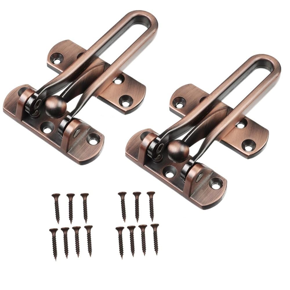 Upluckey Swing Bar Door Lock Home Security Door Latch Durable Zinc Alloy Gate Latch Lock Door Stopper Childproof Door Bolt Locks for Home(2pcs)