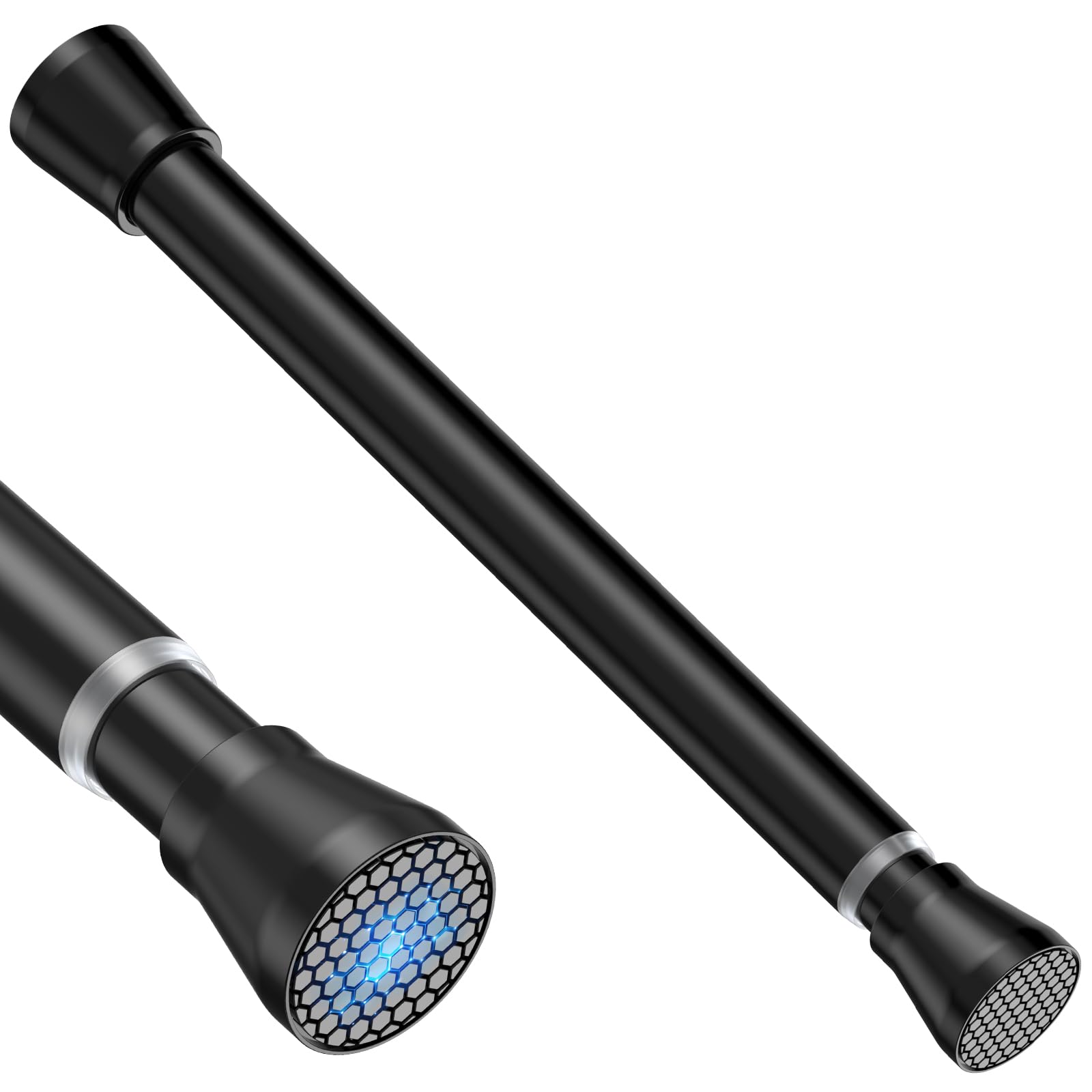 Zipglo Tension Rod 41-67 cm Extension Pole 1pcs, Telescopic Curtain Pole Curtain Poles No Drilling Curtain Poles No Drilling Adjustable Curtain Pole for Cupboards, Small Window, Kitchen, Black