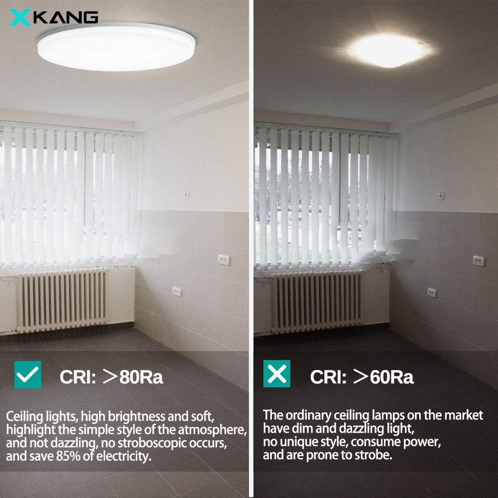 New Modern Led Ceiling Light 9 inch，36W Fixture with Round Close to Ceiling Lights, Daylight White 6000K, for Bedroom/Kitchen/Office/Dining Room Lighting，Installation is Very Simple - - 