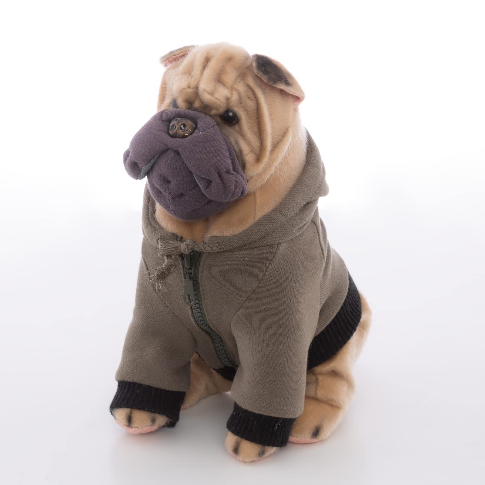 Photo 1 of CU-MATE 12-Inch Stuffed Animal Shar Pei Dog - Lifelike & Realistic Plush Toy Puppy Sitting Dog Present Gift