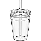 KeepCup Cold Cup - Clear Plastic, Reusable Ice Coffee Tumbler with Lid and Straw - Tall 12oz (340ml)