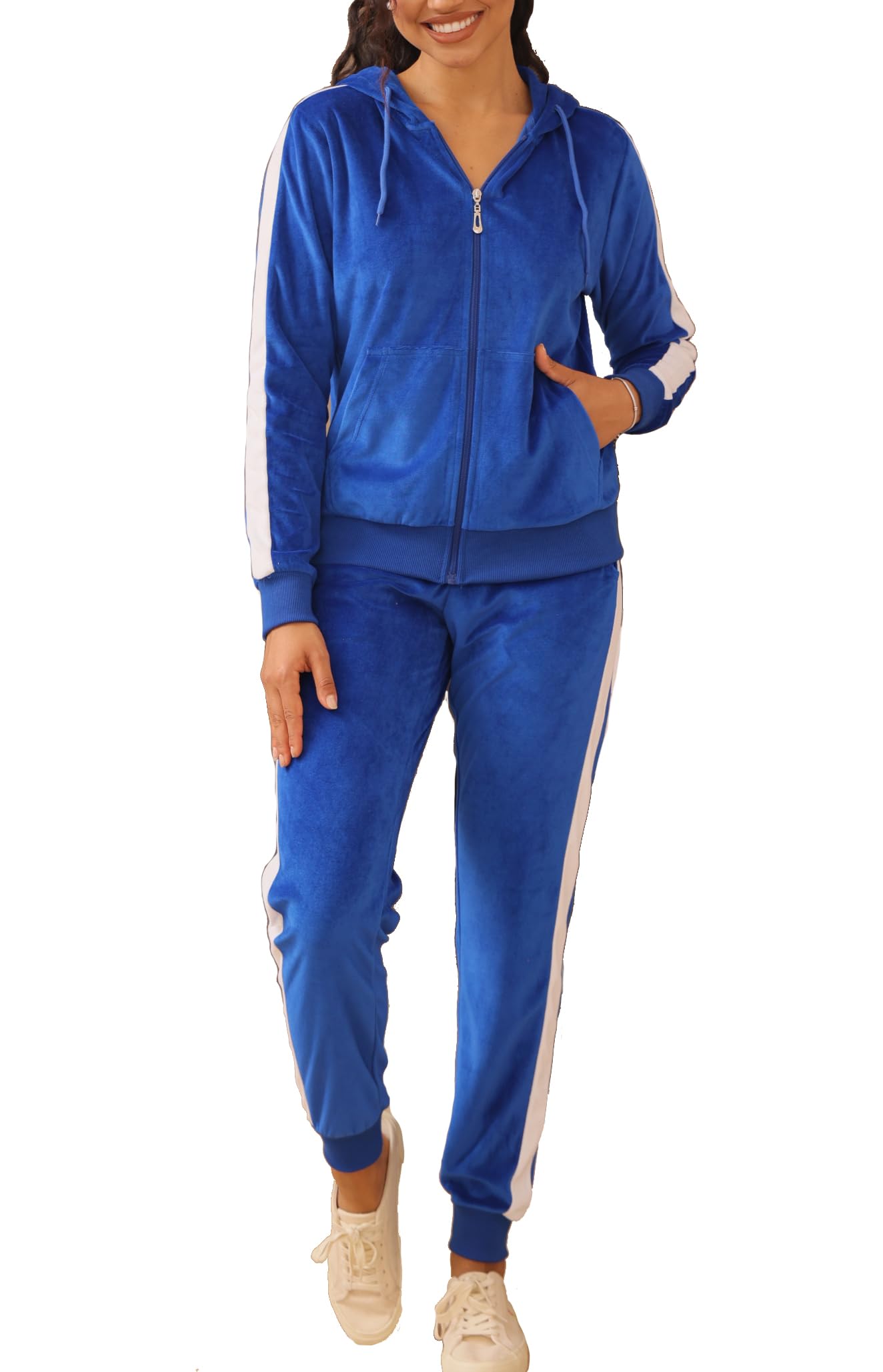 Photo 1 of 3xl Facitisu Womens Velour Sweatsuit 2 Piece Velvet Tracksuit Sets